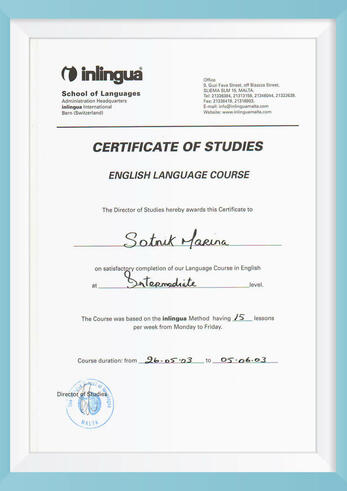 Канадский сертификат курсов английского языка
